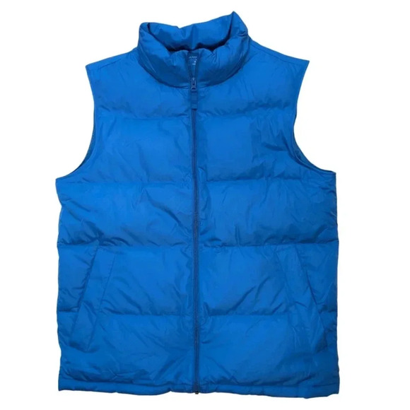 Land's End Men’s Down Puffer Vest Blue Size L 38-40 - Picture 1 of 4